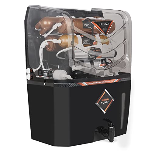 Kinsco Aqua Punch 15 Litre Copper + RO + UV + UF + TDS Adjuster Pure Copper Water Purifier Dispenser Machine, Black (With Free Pre Filter) view 2