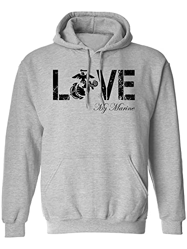 zerogravitee LOVE my Marine Hooded Sweatshirt in Sport Gray - Large
