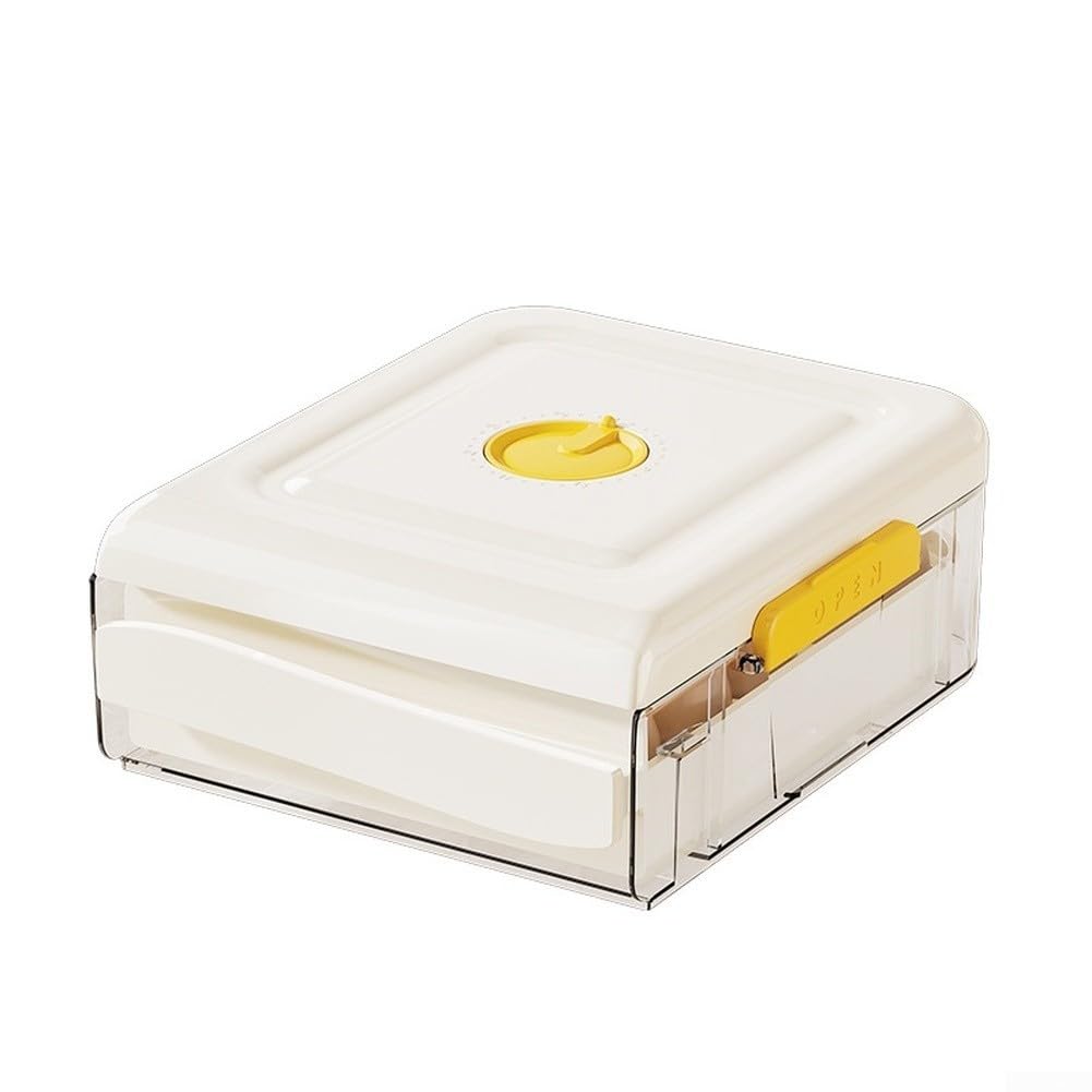 Organizer Frigo Uova Cassetti Scorrevoli Antiurto PET+PP(White)