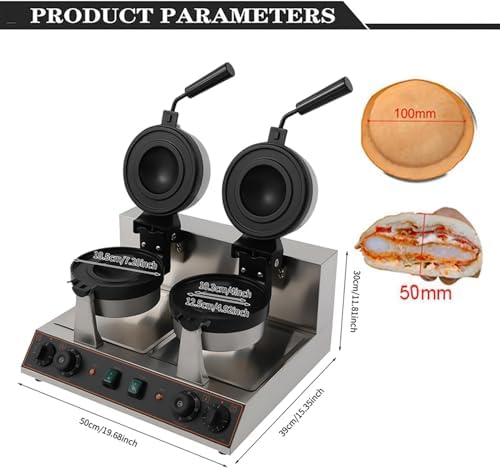 Commercial Electric Dual Burger and Waffle Maker, Non-Stick Press and Baker for Home Kitchen, Versatile Breakfast Appliance