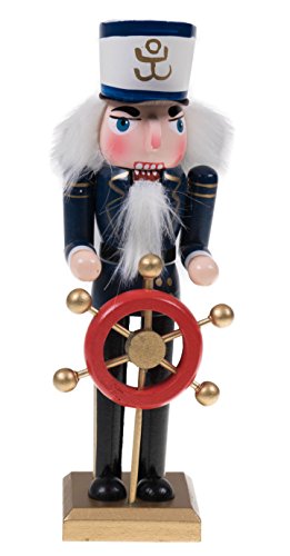 Clever Creations Captain 8 Inch Traditional Wooden Nutcracker, Festive Christmas Décor for Shelves and Tables