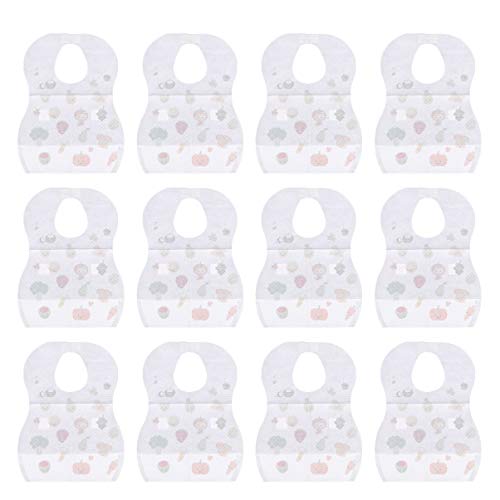 Healifty Baberos Desechables de 20 Piezas Baberos de Viaje de Bebé de Patrón Lindo para Alimentar Viajar