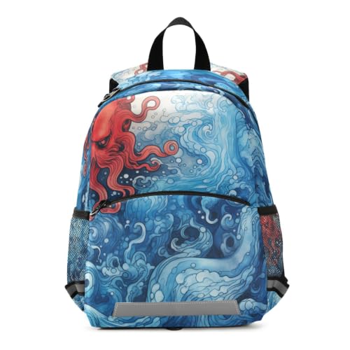 Sac à dos poulpe rouge maternelle pour rassurer votre enfant à l'école