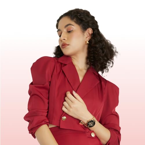 Image of Noise Diva Smartwatch for Women with Diamond Cut Dial, Glossy Metallic Finish, AMOLED Display, New Metal Straps, 100+ Watch Faces, Female Cycle Tracker Smart Watch for Women (Metallic Rose Blend)