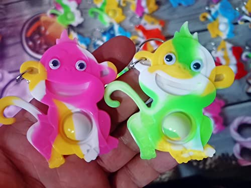 Image of 24 Packs Funny Summer Present Unique Mini Monkey Assorted fidgets Bubble Toys for Kids Children Classroom Students Gifts from Teacher,Birthday Party Favors