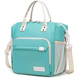 Picture of TuErCao Preppy Lunch Box for Women Aesthetic Insulated Lunch Bag for Young Ladies Female, Teal