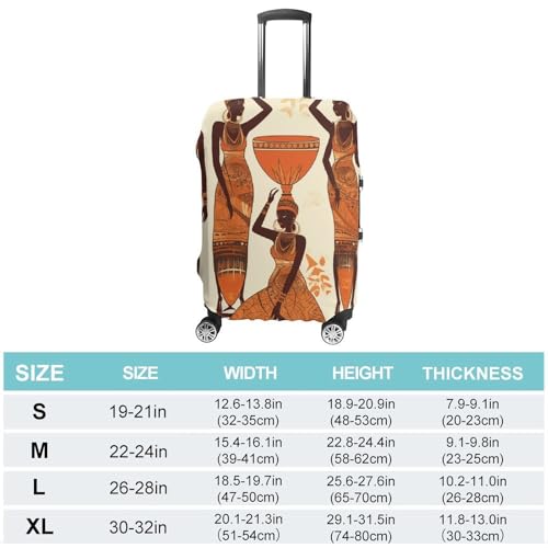 Travel Luggage Cover Elastic Suitcase Protector Anti-Scratch Washable African Tribal Woman Luggage Sleeve Tsa Approved Carry on Covers Baggage Cover Fits 18-32 Inch Luggages2