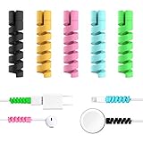 50 Pièces Protection de Câble de Chargeur, Protecteur de Cordon USB Flexible, Protecteur de Câble en Silicone, pour Tous Les Téléphones Portables (5 Couleurs)