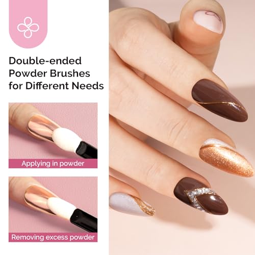 Image of MelodySusie 4Pcs Chrome Nail Powder for Gel Nails,Metallic Mirror Effect Pigment Stylish and Technological Fine Glitter for Home DIY Salon Use