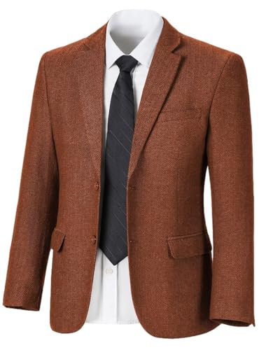 Vintage Mens Tweed Blazer Retro Wool Blend Suit Jackets Herringbone Two Button Sport Coat Prom Business Casual Wedding3