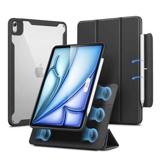 ESR Hybrid for iPad Air 5th Generation Case (2022), iPad Air 4th Generation Case (2020), Detachable Magnetic Cover, Portrait and Landscape Stand, Pencil 2 Support, Rebound 360 Series, Black