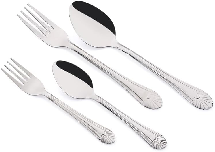 Silverware Flatware Set, 4/16/24/32 Pieces Stainless Steel Forks And Spoons, Creative Peacock Pattern Cake Coffee Spoons, Home Restaurant Spoons (Color : Silver, Size : 6Set-24Pcs)