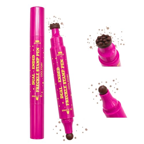 Image of Freckle Stamp and Freckle Pen, 2 in 1 Faux Freckles Stamp with Soft Dots Pen for Natural Lifelike Look Magic Fake Eyeliner and Freckles Marker Waterproof Long-Lasting Sun-Kissed Makeup Light Brown 01
