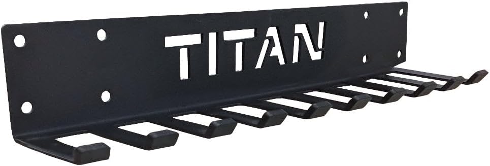 Titan Fitness 8in Depth Belt and Band Hanger, 10 Prongs, Accessory Rack for Resistance Bands, Mini Bands, Collars, Weight Belts