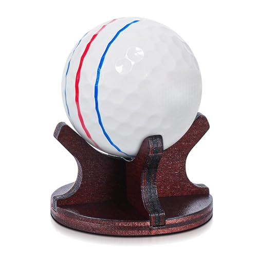 Winnerwhy 1 Pcs Wooden Golf Ball Display Stand For Desk, 2 Inches Single Golf Ball Holder, Mini Wood Display Stand For Egg Rock Stone, Tabletop Decor Gift (Stylish)