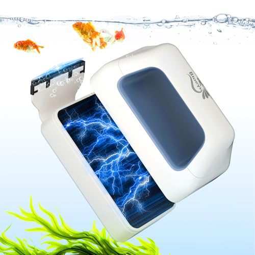 BlueYu - Magnetic Aquarium Fish Tank Glass Cleaner, Floating Aquarium Magnetic Brush, Algae Scraper Glass Cleaner Scrubber for 0.2-0.6 Inch Thick Glass Fish Tank (L)