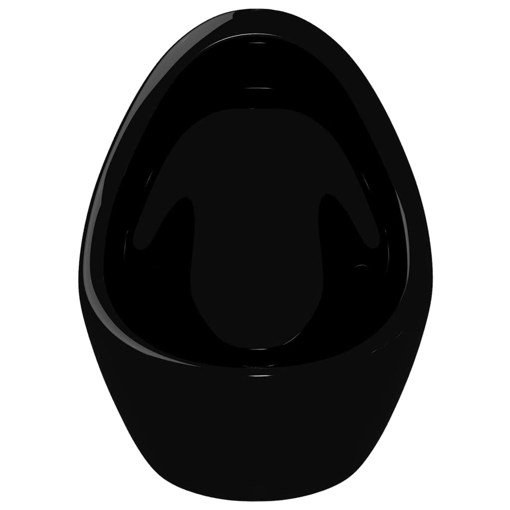 INLIFE Urinario de pared con válvula de descarga de cerámica, negro, 12,3 kg, 143992