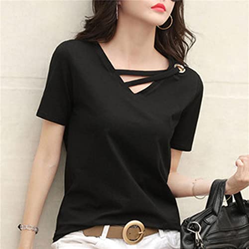 T-shirt blanc manches courtes femme coupe ample anti-engoncement