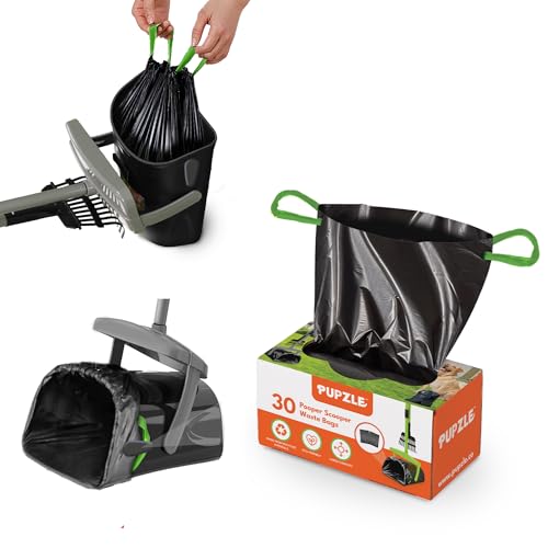 Pupzle Pooper Scooper Replacement Bags for Side Clips, for Swivel Bin with Bag Attachment, 30 Poop Scoop Replacement Bags, Pooper Scooper Refill Bag, Liners for Swivel Scoop Bins