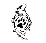 JS Artworks Tribal Wolf Vinyl Decal Sticker (Black)