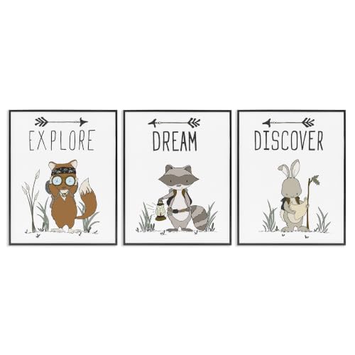 'Explore Dream Discover Arrows Motivational'| 3pc Framed Giclee Art Set 3