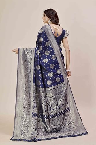 Image of Shasmi Women's Banarasi Saree Pure Kanjivaram Silk Saree Soft new ladies 2025 Design Wear Pattu Sarees Party Sari collections With Blouse Piece for Wedding sadi (PARI-218)