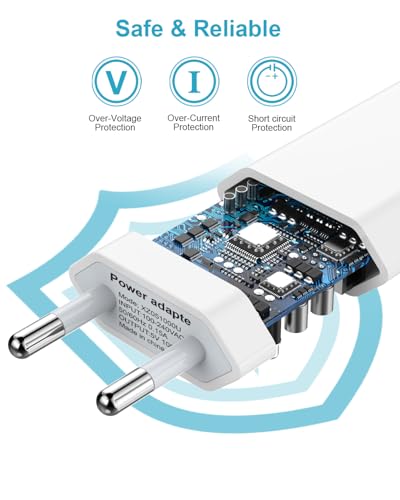 iPhone Ladekabel 2M mit Ladegerät 2Pack[MFi Zertifiziert], USB Ladegerät iPhone Netzteil USB Stecker Charger Adapter und Apple Ladekabel Lignting für iPhone 14 13 12 11 Pro Max XS XR 8 7 6 4