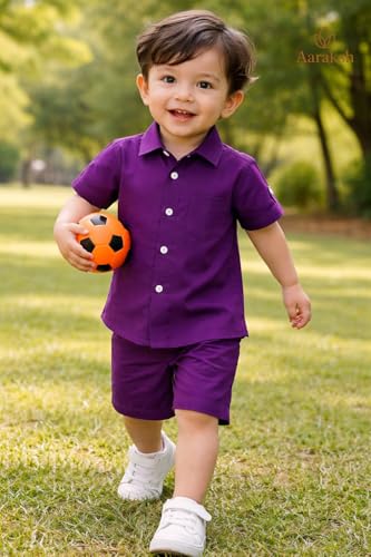 Image of Boys Shirt & Shorts Co-ord Set Kids Regular Wear Clothes Outfit