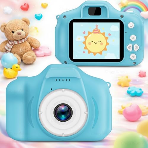 Image of Digital Camera for Boys & Girls | 1080P Video Recording with 2-Inch Screen | Preloaded Mini Games, Rechargeable Durable Toy Camera for Children, Kids, Blue