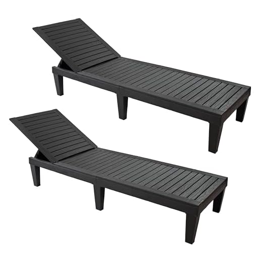 17+Creative Sunken Above Ground Pool Ideas for Your Backyard 5 Sunnydaze 5-Position Outdoor Adjustable Chaise Lounge Chair - UV- and Weather-Resistant Polypropylene Resin - Wood-Look Design - Black - Set of 2