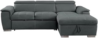Homelegance Ferriday 98" x 66" Sectional Sleeper with Storage, Gray