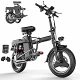 【High Quality Manufacturing】- Adult e bike equipped with 48V 15Ah high capacity Li-on, pure power mode can travel 30 miles on the next charge (model weighs 145lbs), easily meet your day's use, with a long life removable battery, high durability, conv...