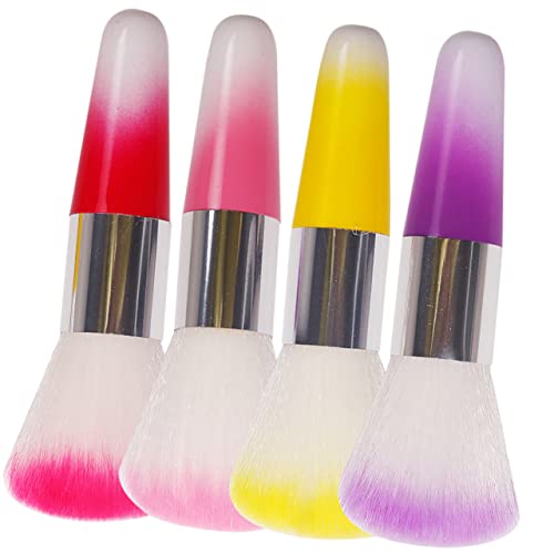Vaguelly 4 Piezas cepillo de manicura cepillo de rubor limpiador brocha de maquillaje pinceles maquillaje pinceis maquilhagem cepillo de limpieza de uñas pincel de maquillaje decorativo