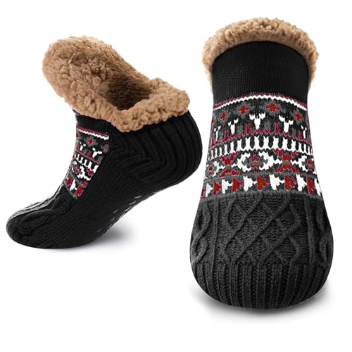 Image of Fluffy Fuzzy Warm Slipper Socks for Women Men Thick Fleece Lined Non-Slip Socks Indoor Floor ChristmasGiftsfor women Winter super Soft Warm Cozy Grip Socks