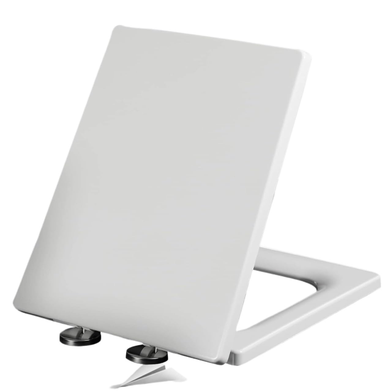 Nviusdsj Wit Toilet Seats, H Top Fix 360 Adjustable Hinges Modern Luxury Design,03B(41~48 * 36.5Cm)
