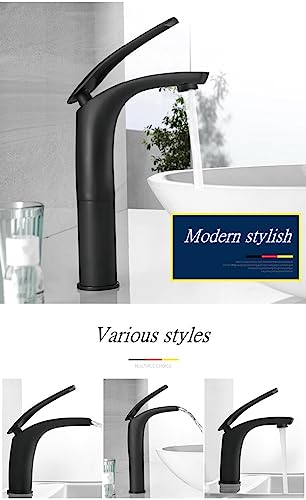 Robinet de lavabo noir en laiton massif au design cascade moderne - 2