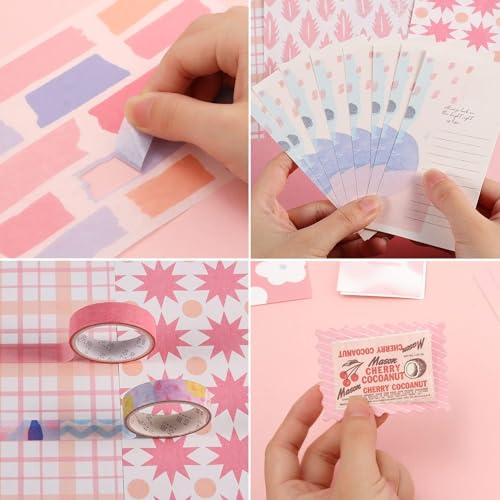 Image of RANDEN Sweetheart Journaling Kit, 346PCS Vintage Scrapbook & Stationery Set with Aesthetic Stickers, Ephemera Pack and Journal Supplies for Bullet Journals, Planners, Albums & Creative Crafts (SweetHeart)