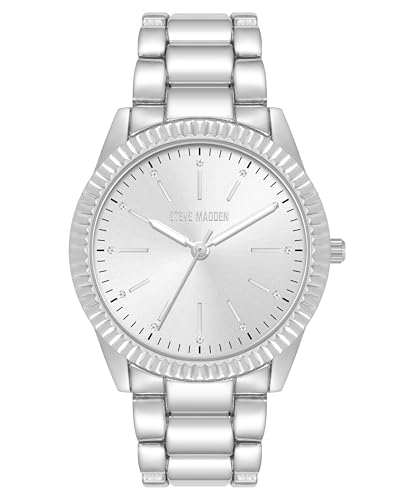 ¡Chollo! Reloj Steve Madden de Vestir con Bisel Texturizado y Cristal Mineral – Estilo Moda