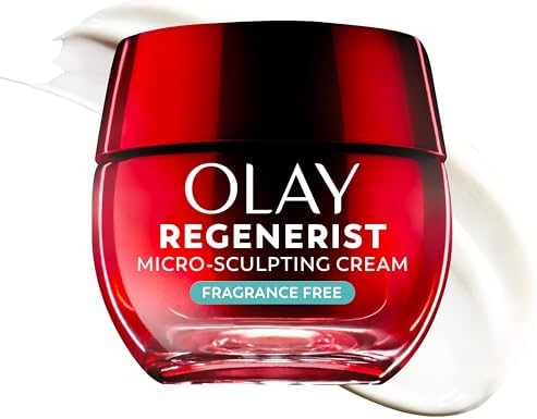 Olay Face Moisturizer, Regenerist Micro-Sculpting Cream for Women, Fragrance-Free - Anti-Aging, Anti-Wrinkle, Firming Skin Care - Triple Collagen Cream, Peptide, Hyaluronic Acid, Niacinamide, 1.7oz
