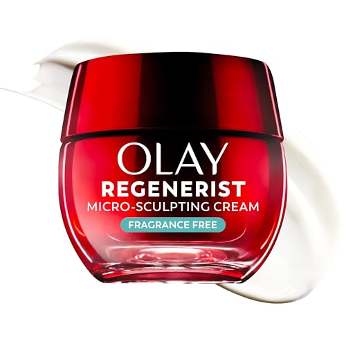 Olay Face Moisturizer, Regenerist Micro-Sculpting Cream for Women, Fragrance-Free - Anti-Aging, Anti-Wrinkle, Firming Skin Care - Triple Collagen Cream, Peptide, Hyaluronic Acid, Niacinamide, 1.7oz