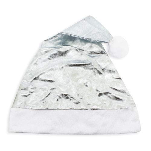 DISOK - Gorros de Navidad Metalizados Color Plata. Gorro Nochevieja. Gorros navideños...