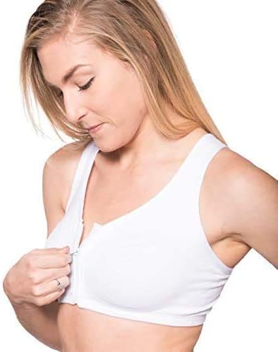 Comfort Finds Women’s Front Zip Sport Bra - Wireless Hook Free Comfort Bra - 3 Pack