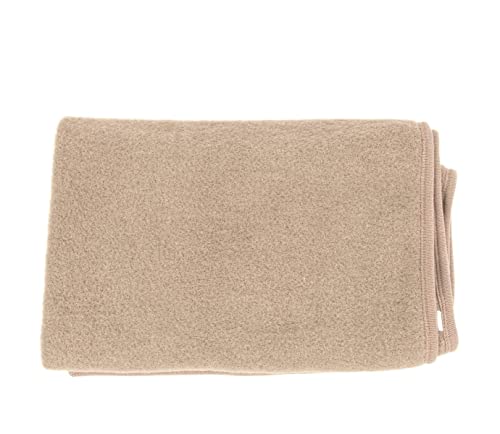 Couverture bébé laine non tissée GOTS Popolini plaid chaud beige mélangé