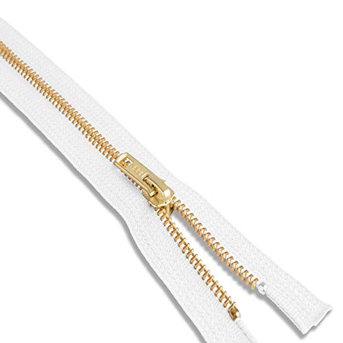 Amazon.com: 24 inch Metal Zipper White 24” Gold Brass Metal Heavy