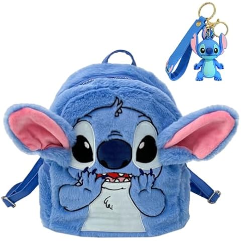 QOQXQOOH Cute Mini Plush Backpack for Women, 11 inch Furry Small Double Strap Shoulder Bag, Gift for Her (Blue) Cover