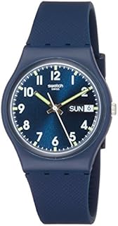 Swatch Originals Swiss-Quartz Silicone Strap, Blue, 19 Casual Watch (Model: GN718)