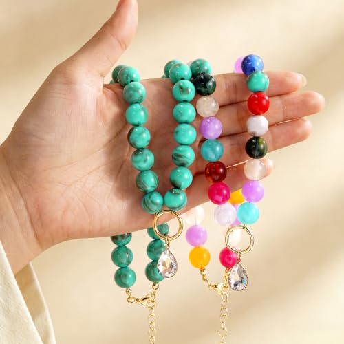 Turandoss White Beaded Necklace for Women, CZ Pendant Choker - image 6