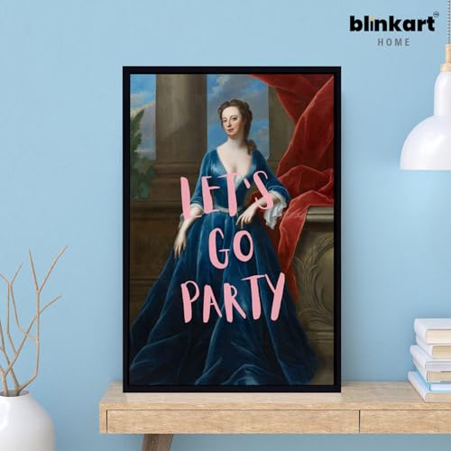 Image of BLINKART Framed Photo - Lets Go Party | Altered Art Theme | Motivational & Inspirational Wall Art Poster for Home, Bedroom, Living Room, Office, Hotel & Gifting - 12x8 Inch