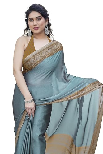Image of MIRCHI FASHION Women Saree Ethnic Motif Print Chiffon | Breathable Lightweight Plain Weave Sari for Office and Daily Use (Available in 20 Designs)