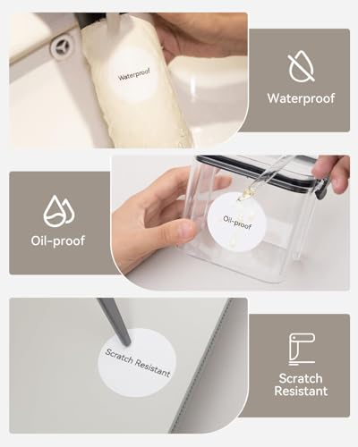 Image of Seznik Waterproof, Non-Tearable, Sticky Thermal Labels, Round Shape, 50mm Diameter, 2 inch Self-Adhesive Thermal Paper for Mini Printer (Waterproof - 50mm Diameter - 500 Labels)